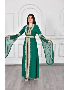 Caftan Takchita Vert Dore robe oriental SEP22  - 1