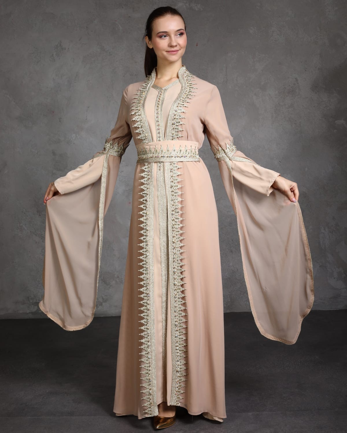 Caftan Takchita nude Dore robe oriental SEP22 Caftan Robe dubai Tak...