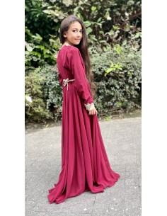 caftan cloche bordeaux et doré  - 1 2
