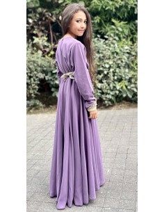caftan cloche mauve lilas et doré  - 1 2