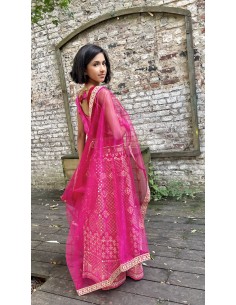 ensemble jupe enfant lehenga choli rose  - 1 2
