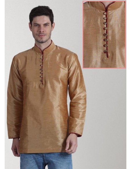 Tunique indien Kurti homme Dore  - 1