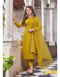Robe indienne salwar kameez churidar anarkali Raashi Jaune  - 1