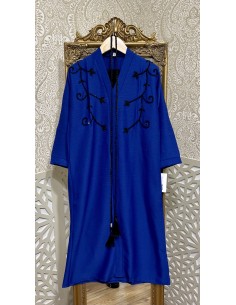 Abaya fille perlée bleu  - 1