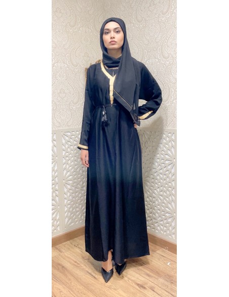 abaya seema noir et doré  - 1
