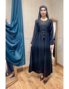 abaya seema strass noir  - 1