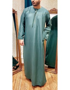 Qamis emiratis saoudien maghreb priere aid ramadan Vert  - 1