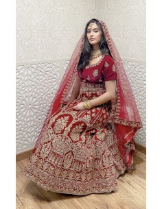 Robe indienne Longue SALEEMA bordeaux et or  - 1 2