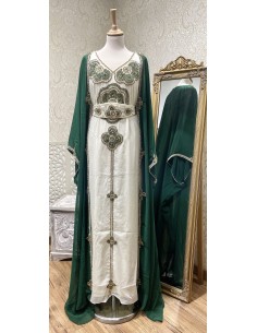 Robe de Dubai Cape vert et doré  - 1 2