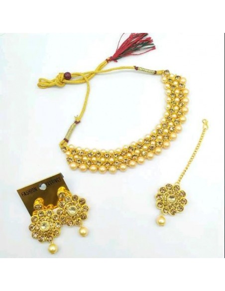 PARURE BIJOUX INDIENNE Rania ambre  - 1