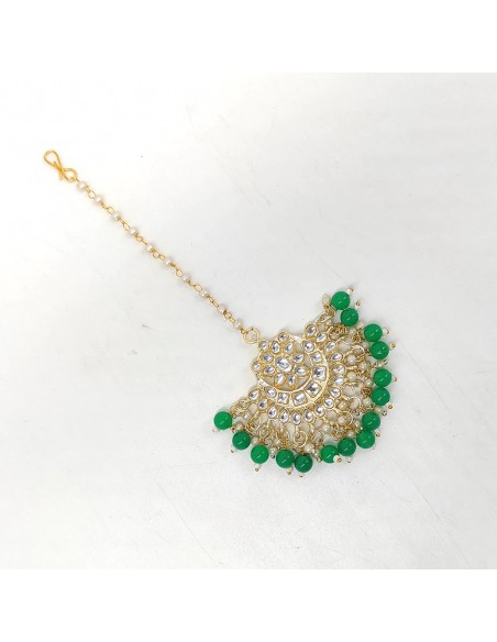Maag Tikka Bijoux de tête dore et Vert  - 1