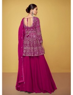Lehenga choli Bleu et doré Sayuri Rose  - 1 2