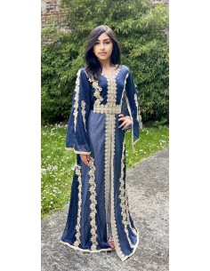 Caftan enfant fille Ados Kaftan Takchita Bleu AVR23  - 1 2