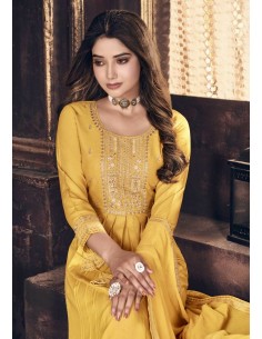 Tenue indienne pakistanaise Salwar kameez Mahima Jaune  - 1 2