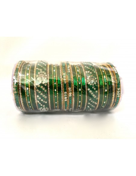 Bangles perlé doré vert GF Bijoux indiens