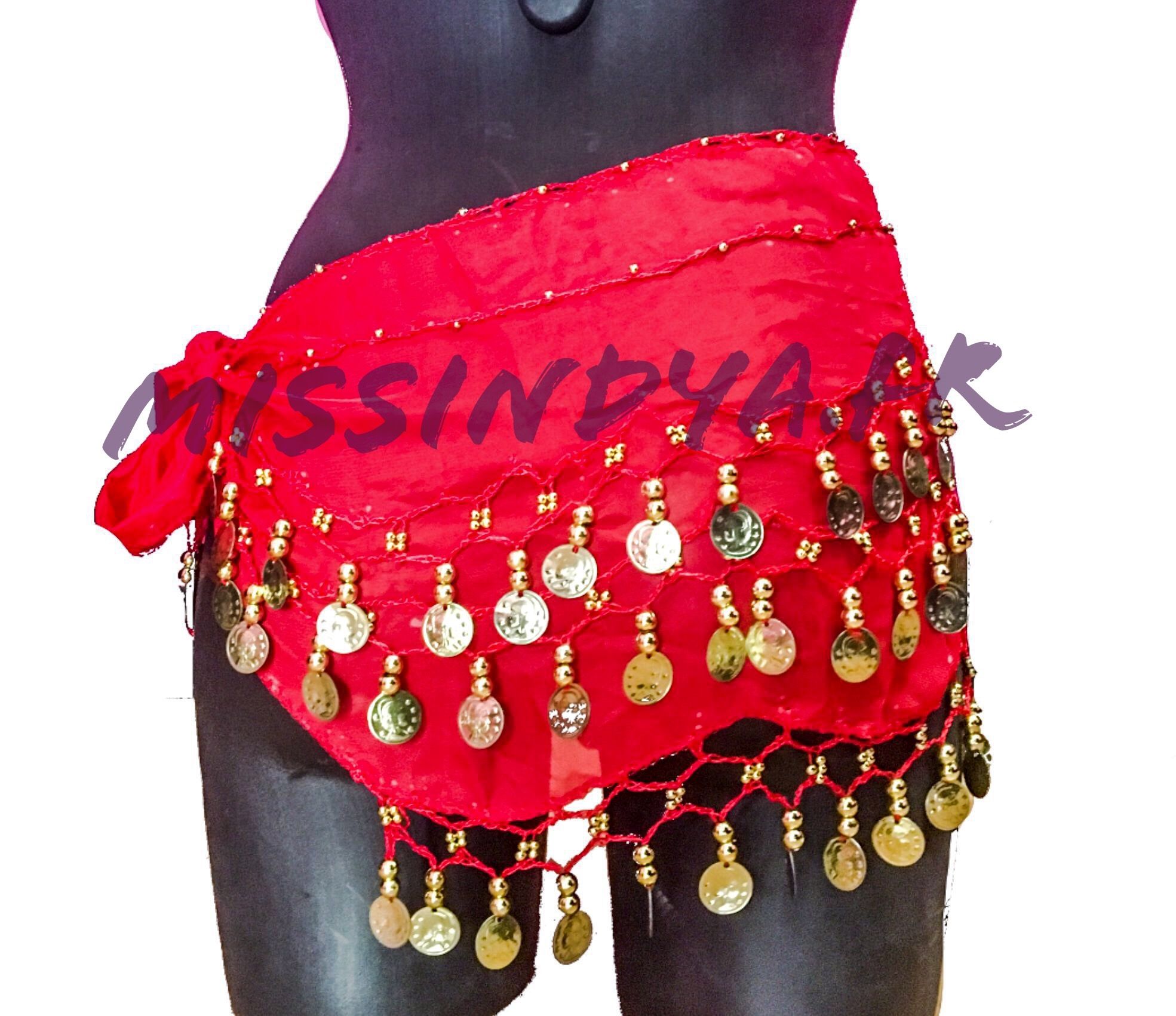 Ceinture de danse orientale Belly dance Rouge Bazar indien