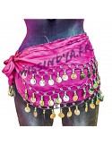 Ceinture de danse orientale Belly dance Rose fuchsia