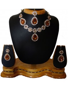 Parure Bijoux indienne Esha Ambre  - 1