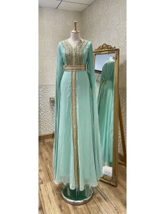 Caftan vert d'eau dorée - 1 2