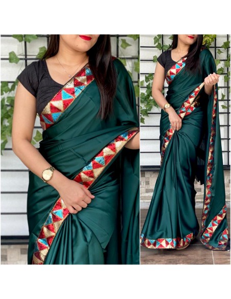 Sari indien anikta Vert saree Bollywood  - 1