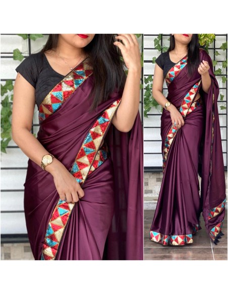 Sari indien anikta Violet Saree Bollywood  - 1