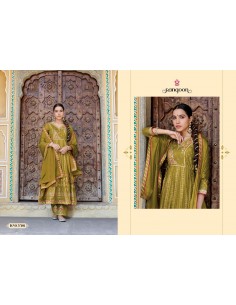 Tenue indienne pakistanaise anarkali Salwar kameez Rangoon Morpankh Vert Kaki  - 1 2