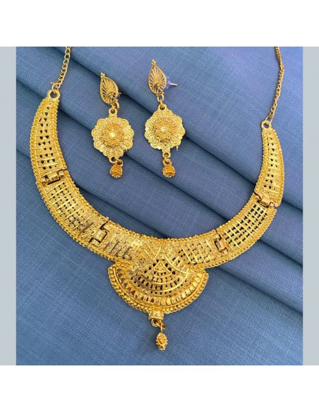 Parure Bijoux indienne Bahu dore pas cher  - 1