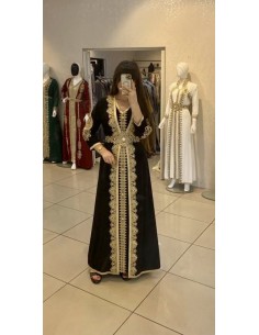 Caftan Takchita Robe oriental Bozan noir doré  - 1