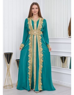 Caftan Takchita Robe oriental Rania vertdore  - 1