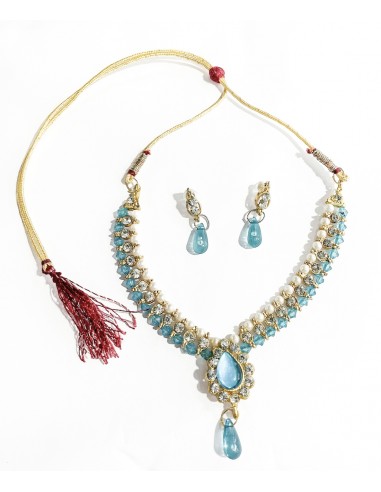 collier set bijoux enfant bleu  - 1